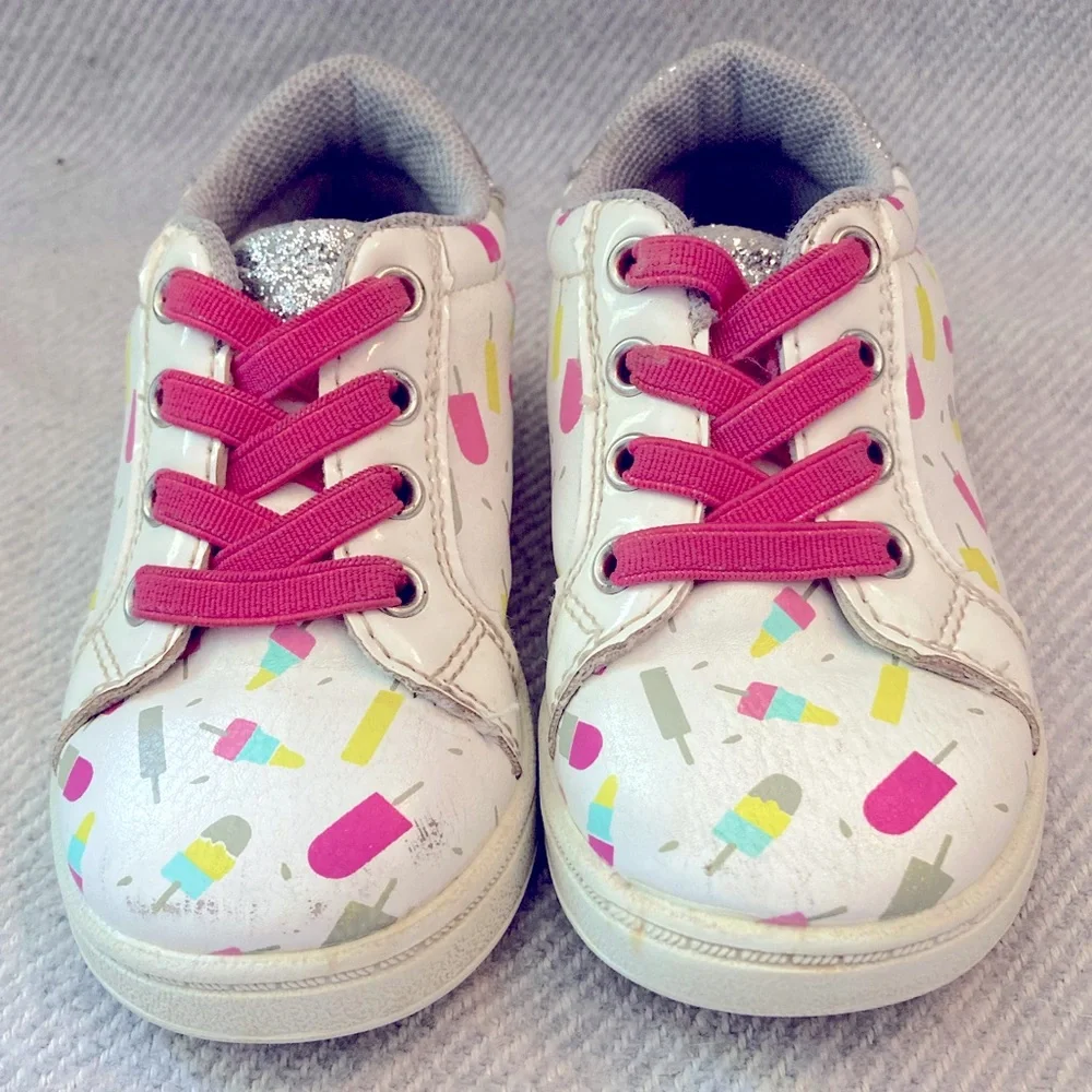 Popsicle Sneakers Slip On Shoes Glitter Hot‎ Pink Harper Canyon Toddler 5